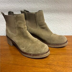 Blondo Taupe Suede Ankle Booties
